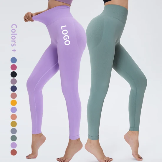 Ms0041 Nuovo colore sensazione di nudo vita alta controllo della pancia leggings yoga senza T-line scrunch natiche pesca pantaloni senza soluzione di continuità ragazze