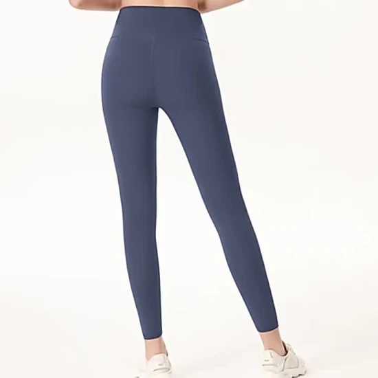 Nuovo stile lungo sexy natiche color pesca sollevamento dell'anca pantaloni aderenti da yoga modellanti in vita da donna